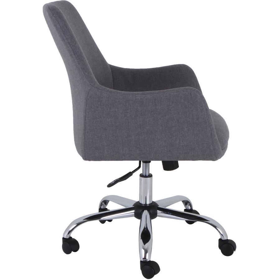 Lorell Mid-century Modern Flannel Guest Chair - Gray - 1 Each. Picture 2