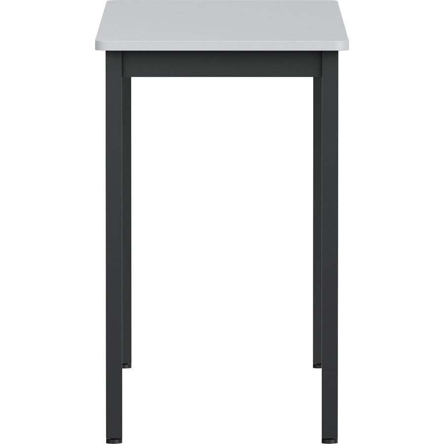 Lorell Utility Table - Gray Rectangle, Laminated Top - Powder Coated Black Base - 500 lb Capacity - 30" Table Top Width x 18.13" Table Top Depth - 30" Height - Assembly Required - Melamine Top Materia. Picture 8