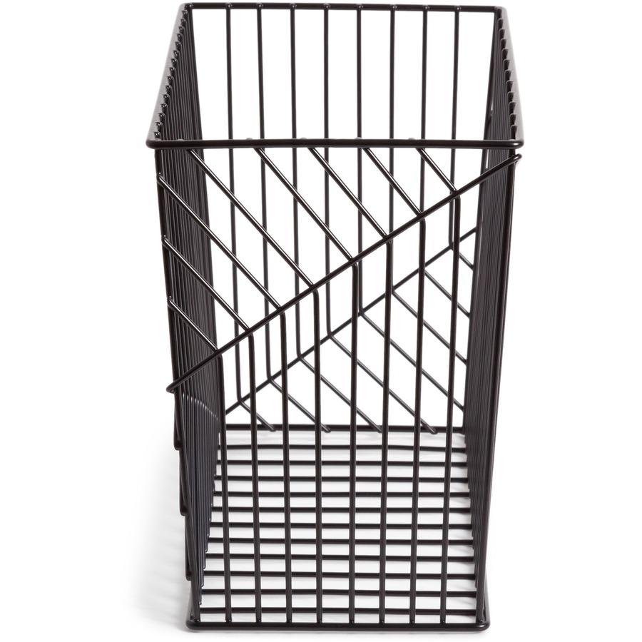 U Brands Vena Desk Organization Collection Hanging File Basket - 9.50" Height x 6.80" Width x 12.40" Length - Black - Metal - 1 Each. Picture 2