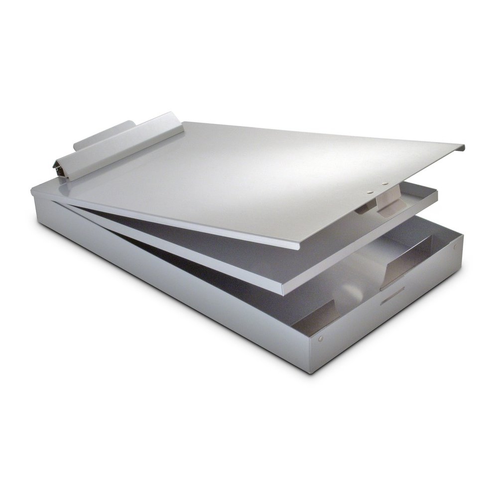 Saunders Cruiser Mate Form Holder with Storage - 1" Clip Capacity - Top Opening - 8 1/2" x 14" Sheet Size - Aluminum - Gray - 1 Each. Picture 7