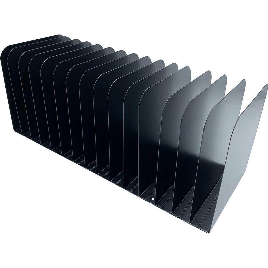 Huron 15-slot Vertical Message Rack - 15 Compartment(s) - Vertical - 6.50" Height x 16" Width x 16.25" Depth - Durable - Black - Steel - 1 Each. Picture 5