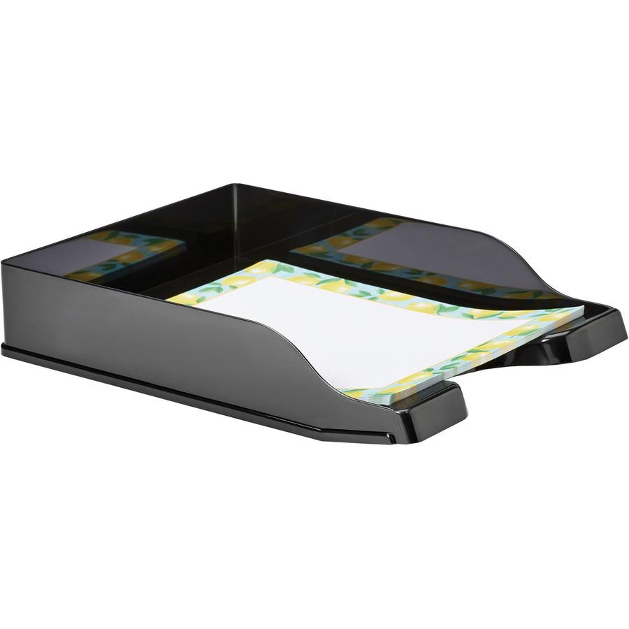 Deflecto AntiMicrobial DocuTray - 2.60" Height x 10.16" Width x 13.78" Depth - Desktop - Antimicrobial, Interlockable, Stackable, Mildew Resistant - Black - Polystyrene - 1 Each. Picture 8
