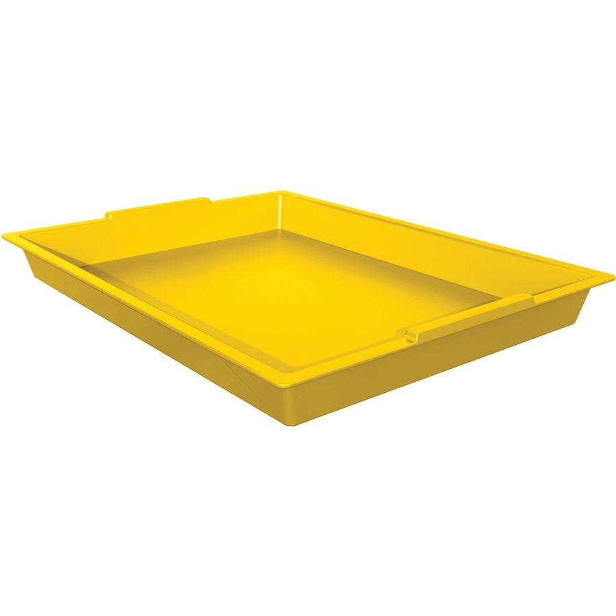 Deflecto Antimicrobial Finger Paint Tray - Painting - 1.83" Height x 16.04" Width x 12.07" Depth - Yellow - Polypropylene, Plastic - 1 Each. Picture 8