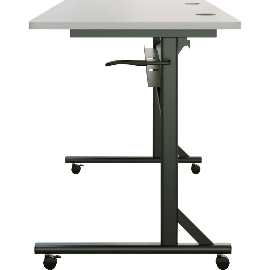 Lorell Shift 2.0 Flip and Nesting Mobile Table - Laminated Rectangle Top - 198 lb Capacity - 60" Table Top Length x 24" Table Top Width x 1" Table Top Thickness - 29.50" Height - Assembly Required - G. Picture 12