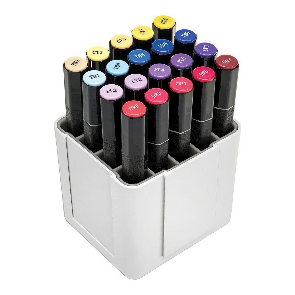 Deflecto Interlocking Marker Organizer - 4.30" Height x 4.40" Width x 3.40" Depth - Desktop - Portable, Stackable - White - Acrylonitrile Butadiene Styrene (ABS) - 1 Each. Picture 10
