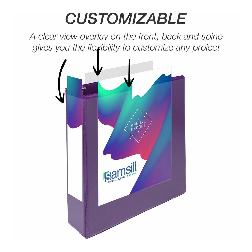 Samsill Durable View Binders - 2" Binder Capacity - Letter - 8 1/2" x 11" Sheet Size - 475 Sheet Capacity - 3 Ring - Fastener: D-Ring - Pocket: 2, Internal - Polypropylene, Chipboard - Assorted - Dura. Picture 8