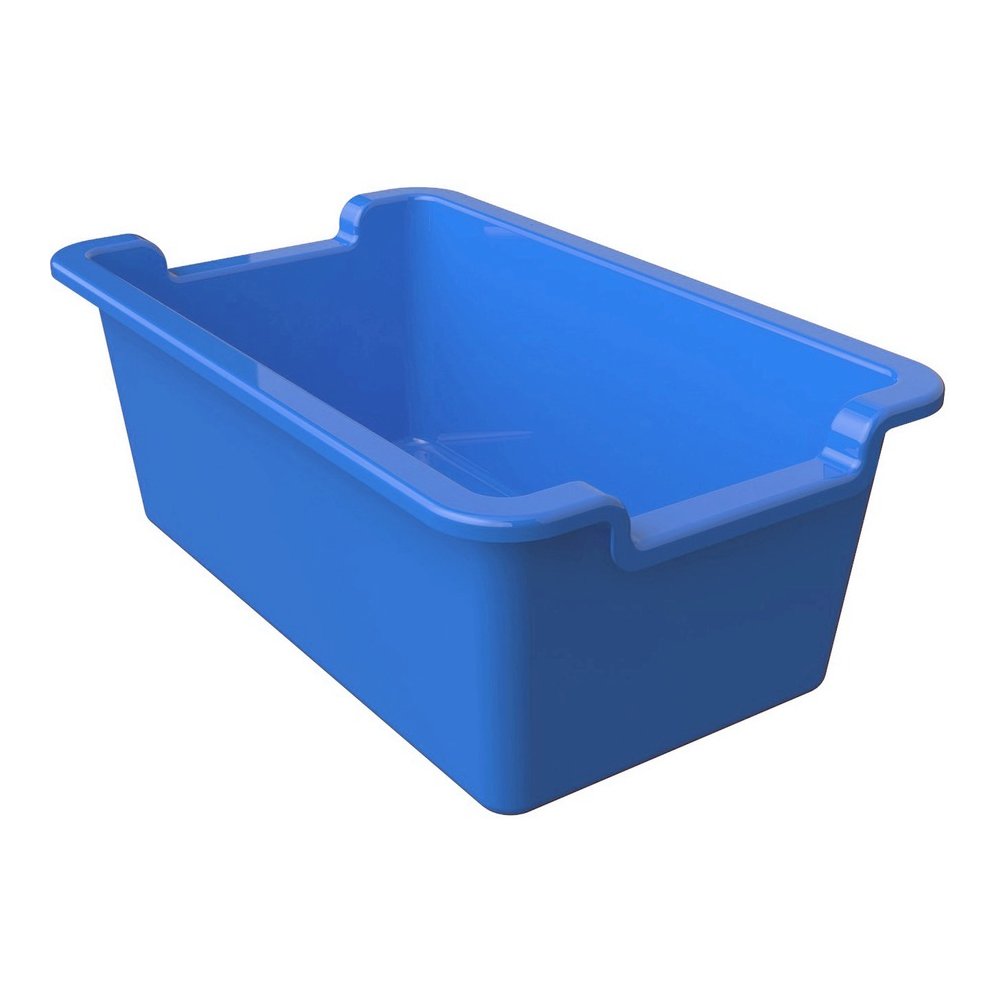 Deflecto Antimicrobial Rectangular Storage Bin - 5.06" Height x 13.24" Width x 8.05" Depth - Antimicrobial, Lightweight, Mold Resistant, Mildew Resistant, Handle, Portable, Stackable - Blue - Polyprop. Picture 9
