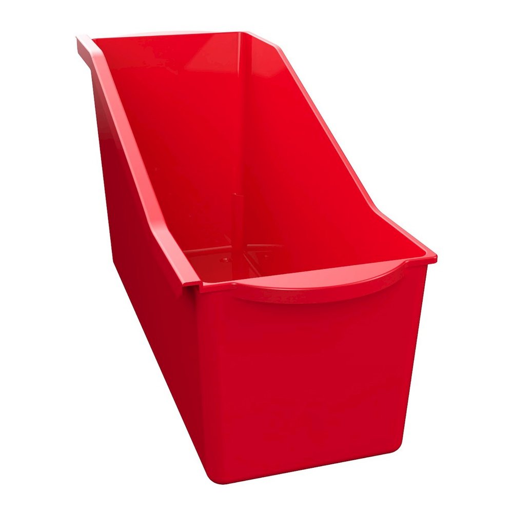 Deflecto Antimicrobial Kids Book Bin - 7.35" Height x 14.20" Width x 5.34" Depth - Antimicrobial, Lightweight, Portable, Mold Resistant, Mildew Resistant, Stackable, Handle - Red - Polypropylene - 1 E. Picture 7