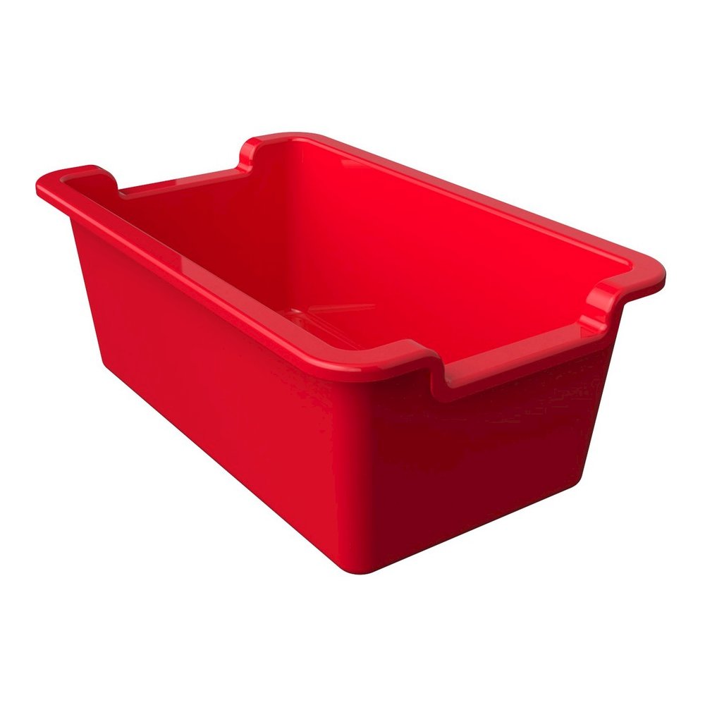 Deflecto Antimicrobial Rectangular Storage Bin - 5.06" Height x 13.24" Width x 8.05" Depth - Antimicrobial, Lightweight, Mold Resistant, Mildew Resistant, Handle, Portable, Stackable - Red - Polypropy. Picture 9