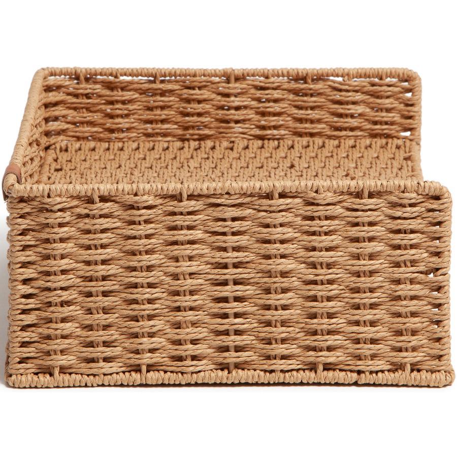 U Brands Woven Paper Tray - 12.60" Height x 9.70" Width x 4.60" Depth - Sturdy - Brown - 1 Each. Picture 6