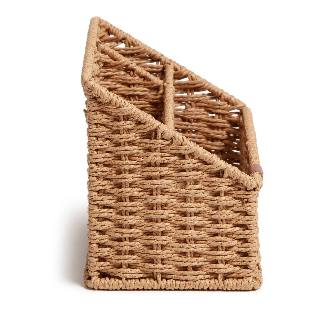 U Brands Woven All-in-1 Desk Organizer - 3 Compartment(s) - 5.70" Height x 10.20" Width x 4.90" Depth - Sturdy - Brown - 1 Each. Picture 11