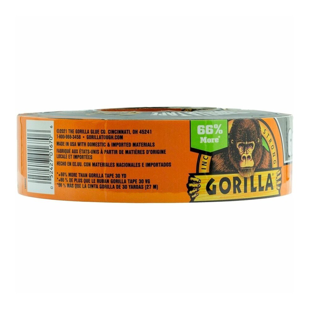 Gorilla Tape - 50 yd Length x 1.88" Width - Black - 1 Roll. Picture 6