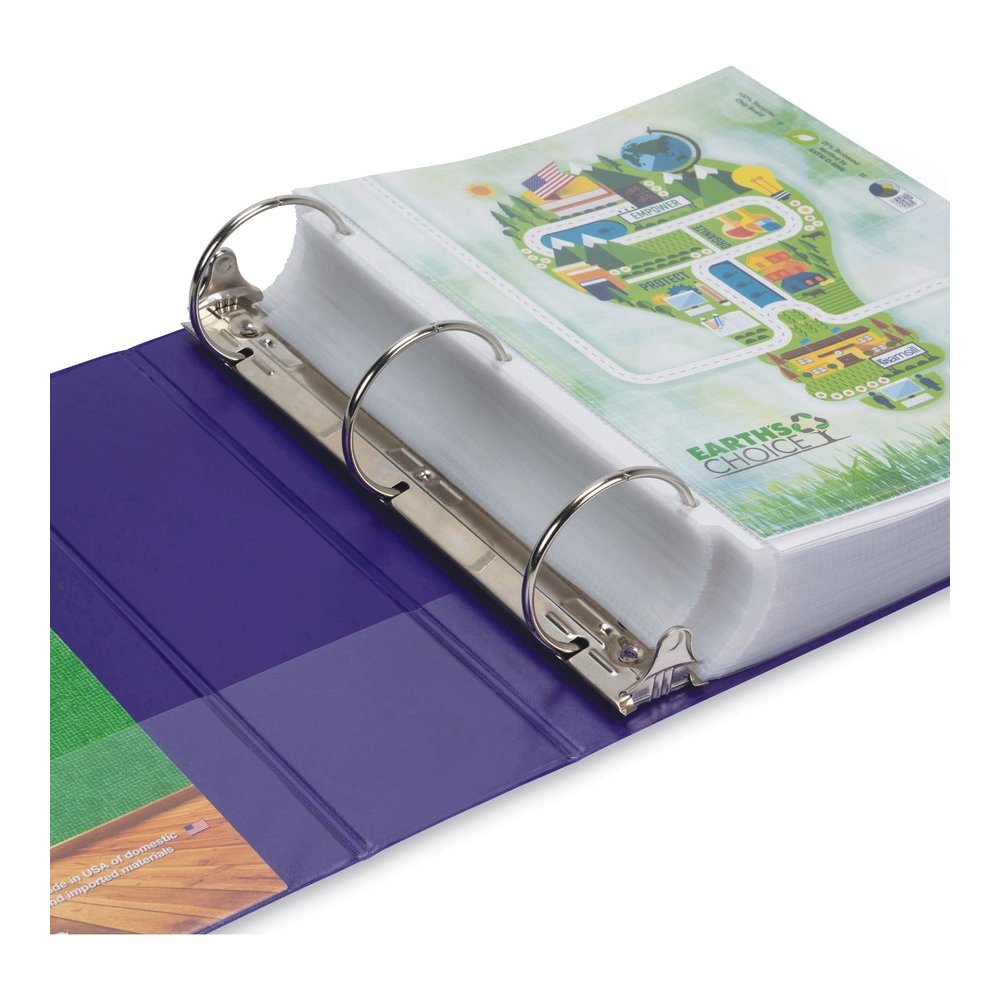 Samsill Earth's Choice Plant-based View Binders - 3" Binder Capacity - Letter - 8 1/2" x 11" Sheet Size - 3 Ring - Fastener: Round Ring - Chipboard, Polypropylene, Plastic - Purple - Recycled - Durabl. Picture 11