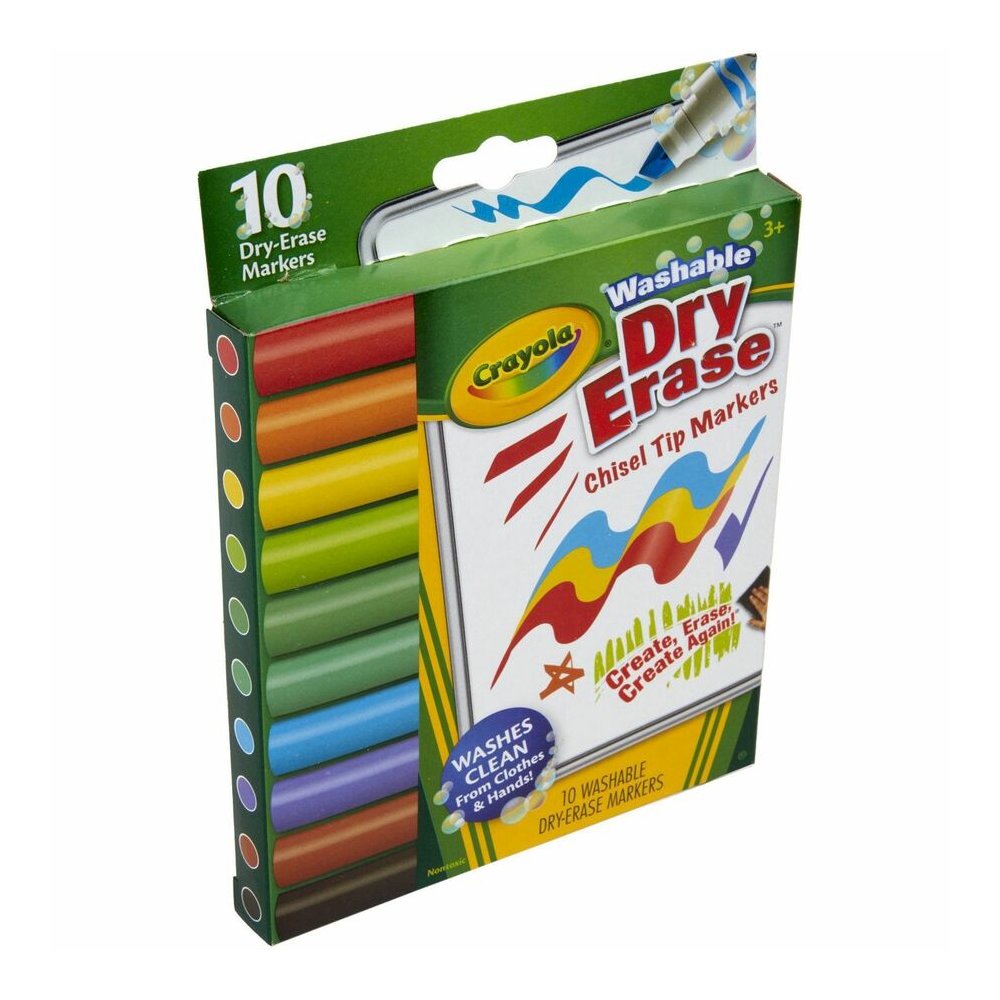 Crayola Washable Dura-Wedge Tip Dry-Erase Markers - Erasable - Washable - 10 / Pack. Picture 11