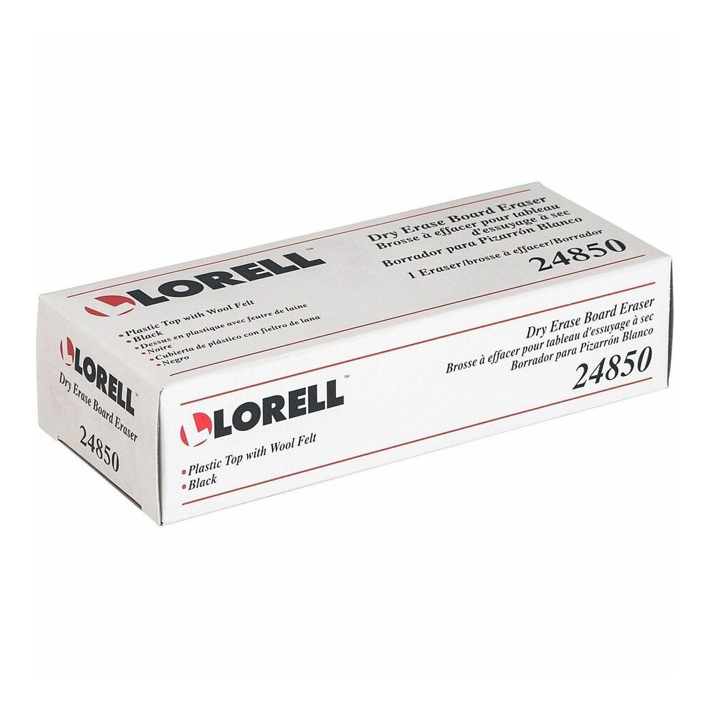 Lorell Dry-Erase Board Erasers - Black - 12 / Box. Picture 6