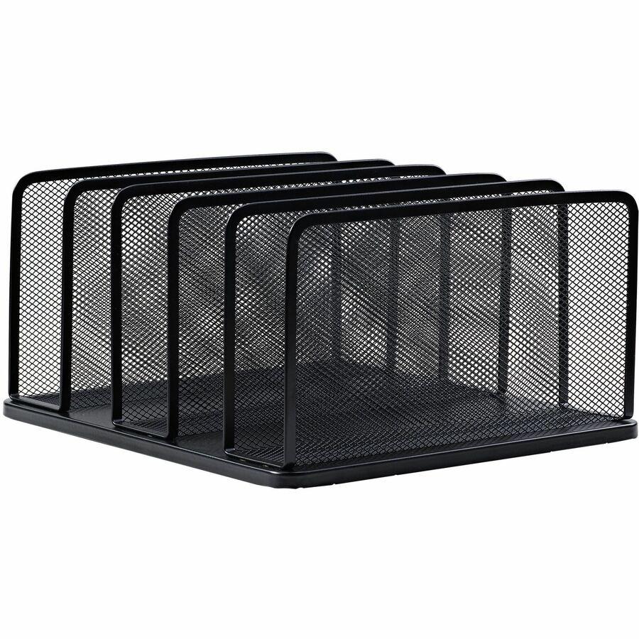 Lorell 5-Tier Letter Tray - 5 Tier(s) - Vertical - Side-loading, Sturdy - Black - Steel Mesh - 1 Each. Picture 8