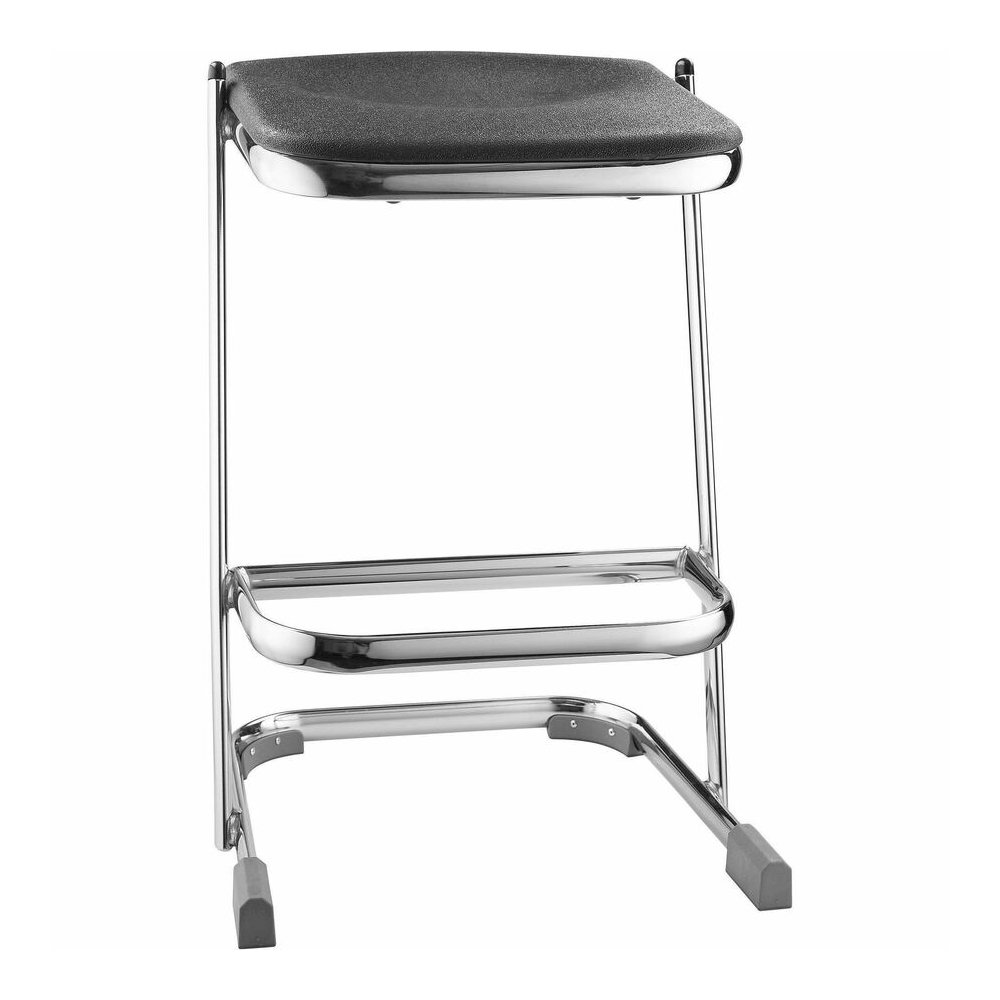 National Public Seating 6600 Series Elephant Z-Stool - Black Seat Color - Polypropylene Seat Material - Chrome Frame Color - Steel Frame Material - Sled, U-Style Base - Thermoplastic Polyurethane (TPU. Picture 8