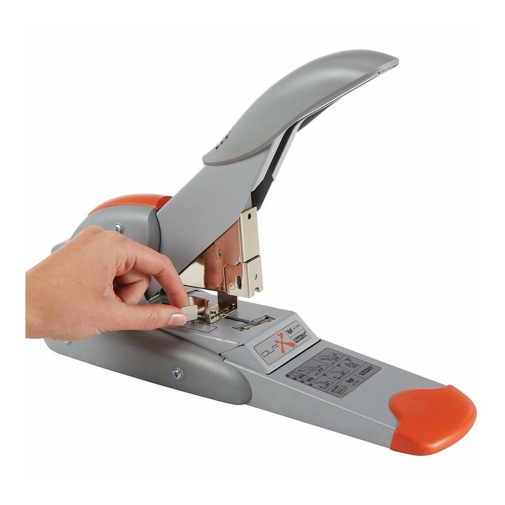 Rapid DUAX Heavy Duty Stapler - Staples Upto 170 Sheet - Holds Upto 400 Staple - Silver, Orange - Metal - 1 Each. Picture 9