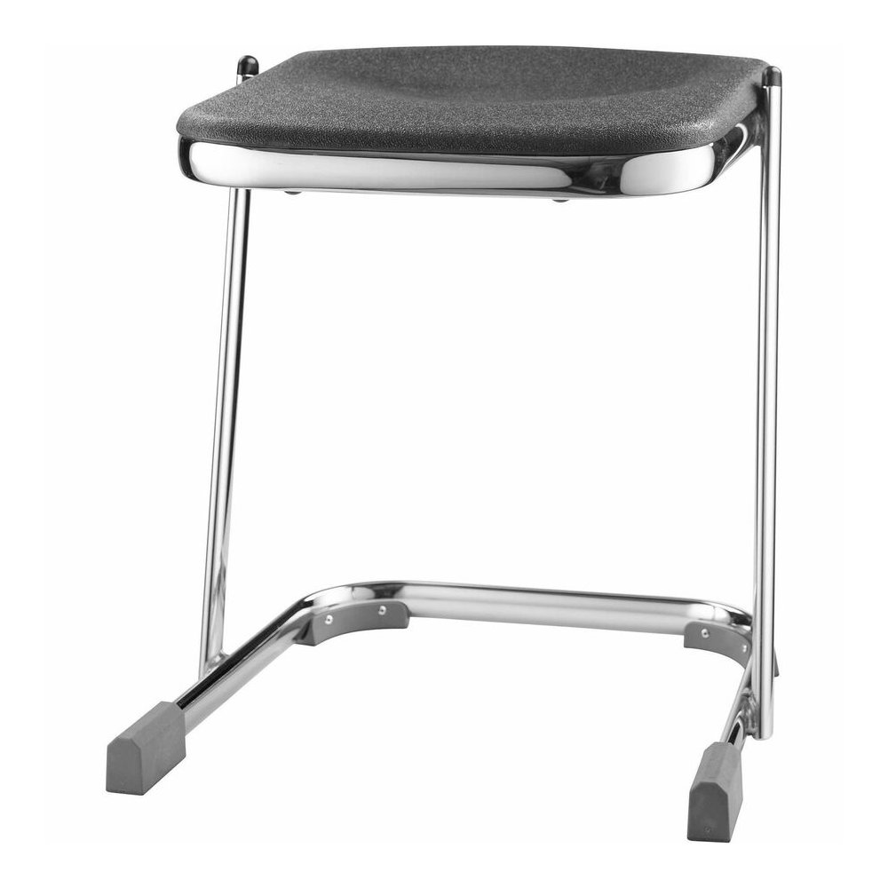 National Public Seating 6600 Series Elephant Z-Stool - Black Seat Color - Polypropylene Seat Material - Chrome Frame Color - Steel Frame Material - Sled, U-Style Base - Thermoplastic Polyurethane (TPU. Picture 11