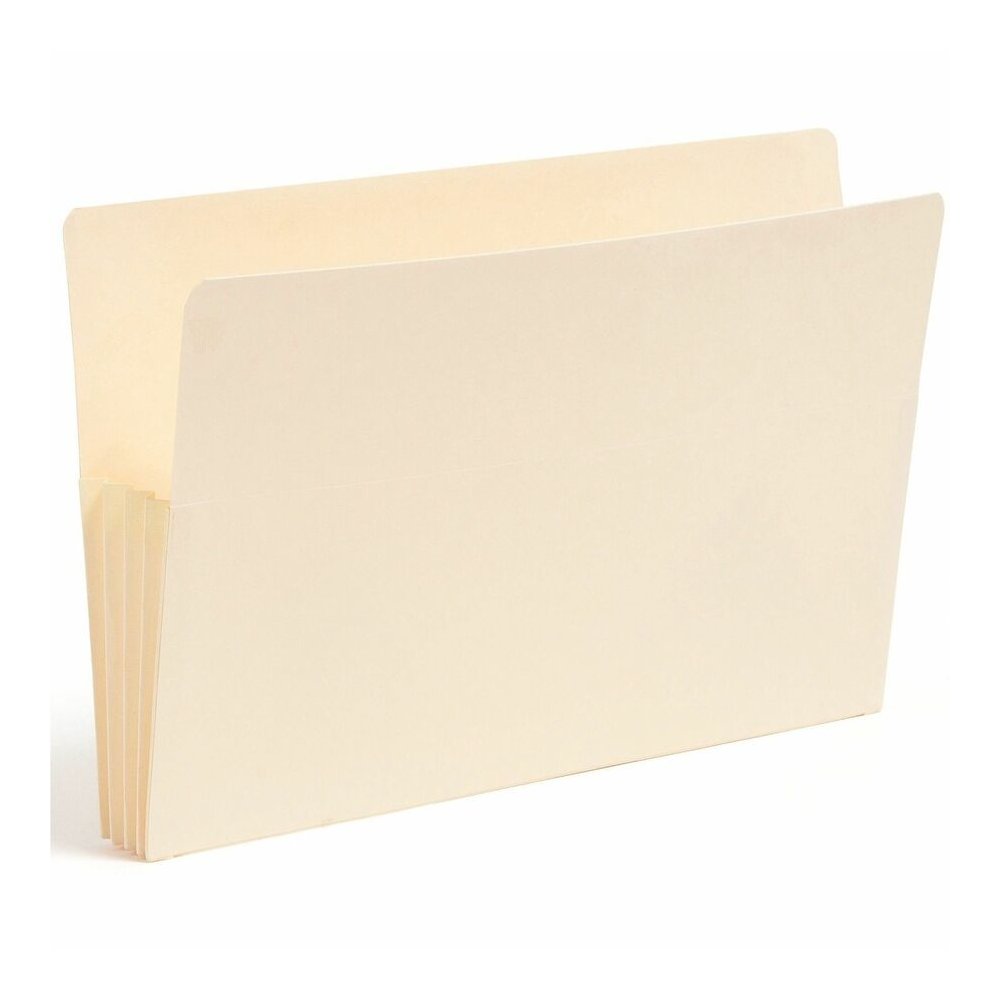 Smead Straight Tab Cut Legal Recycled File Pocket - 8 1/2" x 14" - 3 1/2" Expansion - 2 Plys - Manila - Tear Proof - 10% Recycled - 25 / Box. Picture 8