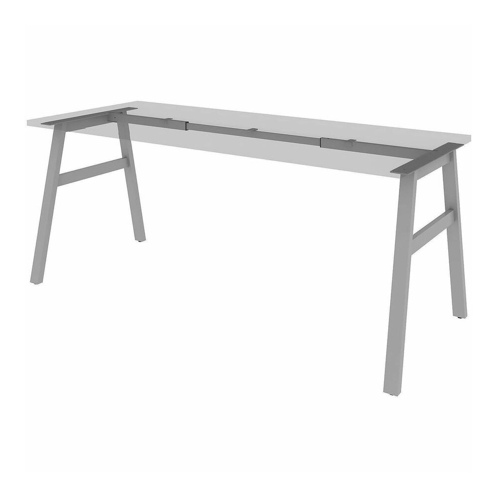 Lorell Table Base - Powder Coated A-shaped, Silver Base - 28.50" Height x 71.60" Width x 29.10" Depth - Metal Base Material - 1 Each. Picture 12