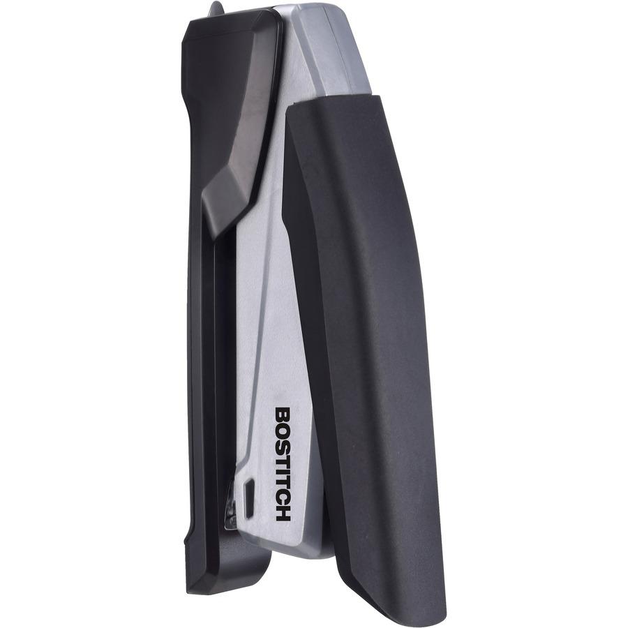 Bostitch InPower Spring-Powered Antimicrobial Desktop Stapler - Staples Upto 20 Sheet - Holds Upto 210 Staple - Full Strip - 4.50" Throat Depth - Silver, Black - Rubber - 1 Each. Picture 8