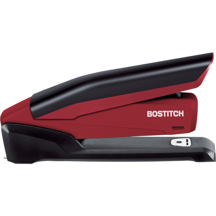 Bostitch InPower Spring-Powered Antimicrobial Desktop Stapler - Staples Upto 20 Sheet - Holds Upto 210 Staple - Full Strip - 4.50" Throat Depth - Red - Rubber - 1 Each. Picture 10