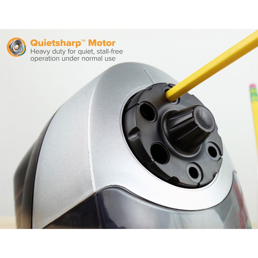 Bostitch Super Pro 6 Commercial Pencil Sharpener - Desktop - 6 Hole(s) - 7.5" Height x 5" Width x 9" Depth - Gray, Black - 1 Each. Picture 2