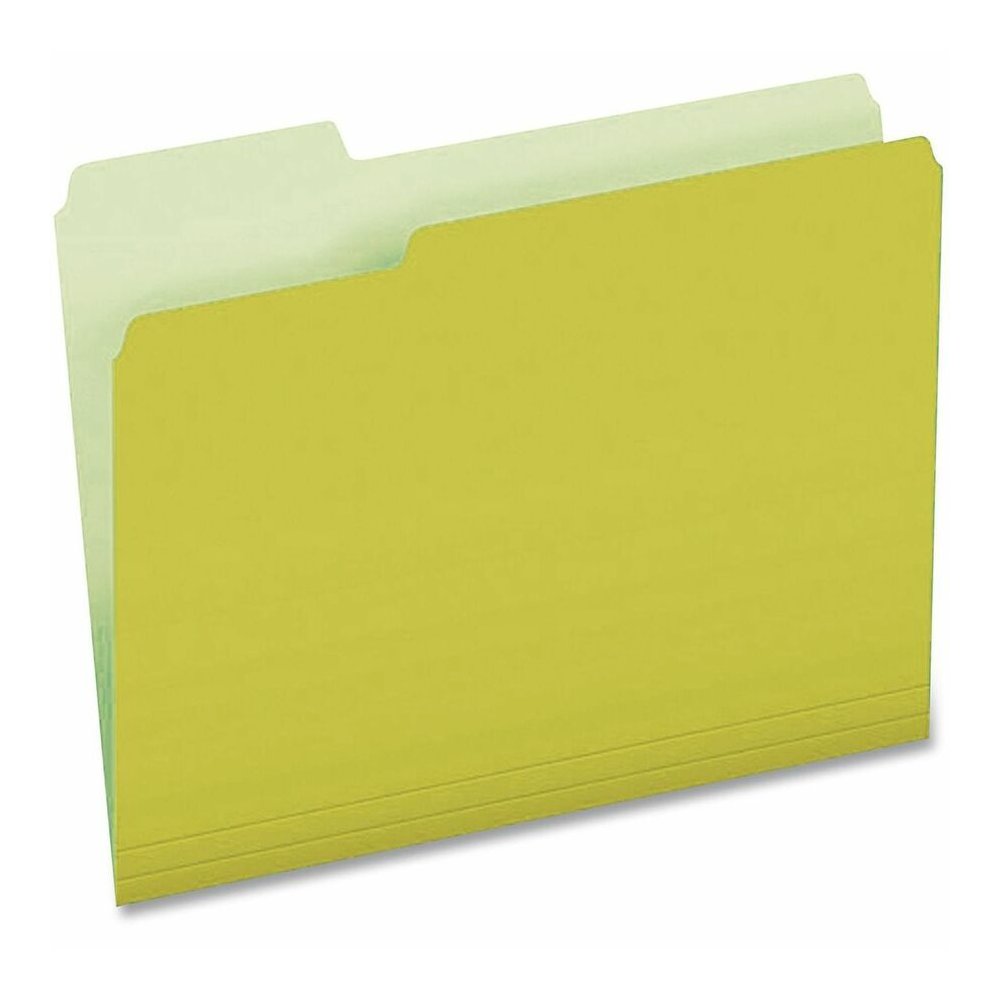 Pendaflex 1/3 Tab Cut Letter Top Tab File Folder - 8 1/2" x 11" - Yellow - 100 / Box. Picture 5