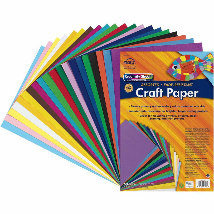 Creativity Street Art Paper Sheets - Craft, Art - 2"Height x 12"Width x 18"Length - 60 / Pack - Assorted. Picture 6