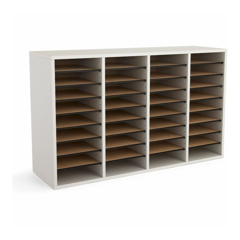 Safco Adjustable Shelves Literature Organizers - 36 Compartment(s) - Compartment Size : 2.50" x 9" x 11.50" - 24" Height x 39.38" Width x 11.75" Depth - Gray - Wood - 1 Each. Picture 3