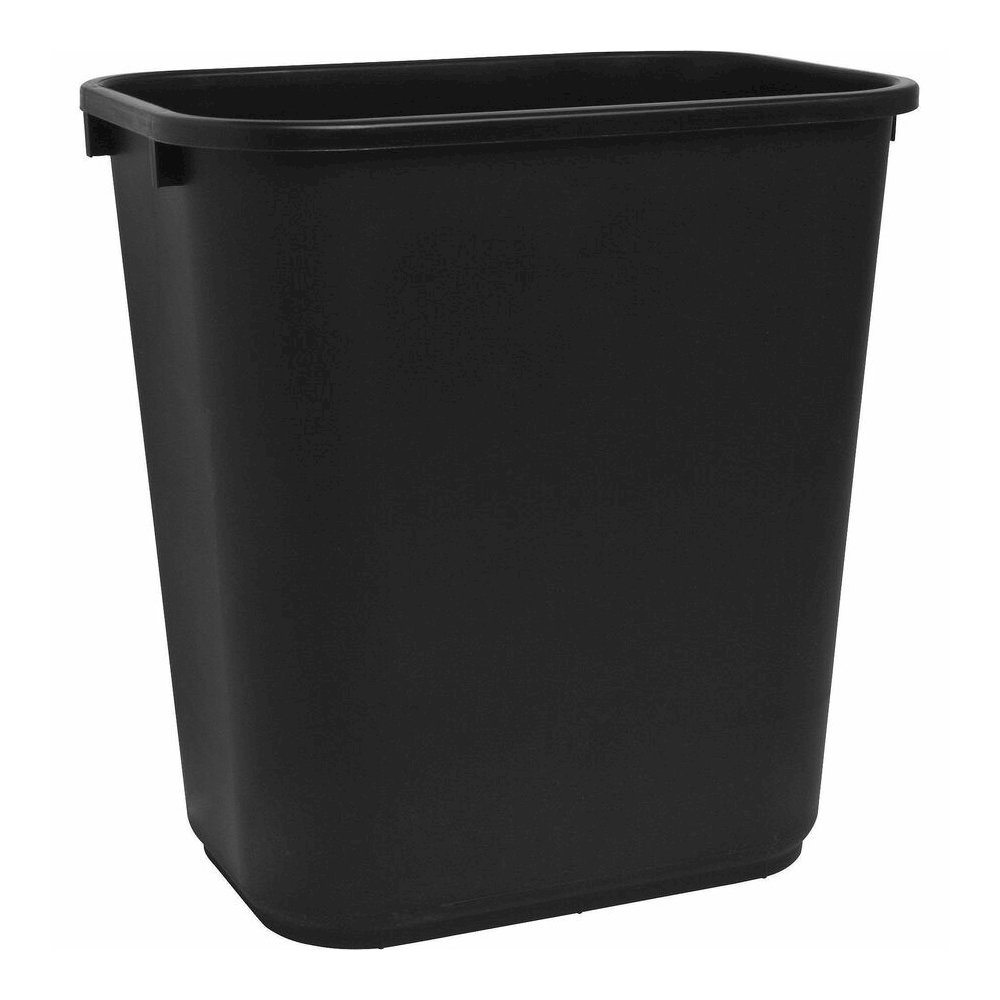 Sparco Rectangular Wastebasket - 7 gal Capacity - Rectangular - 15" Height x 14.5" Width x 10.5" Depth - Polyethylene - Black - 1 Each. Picture 8