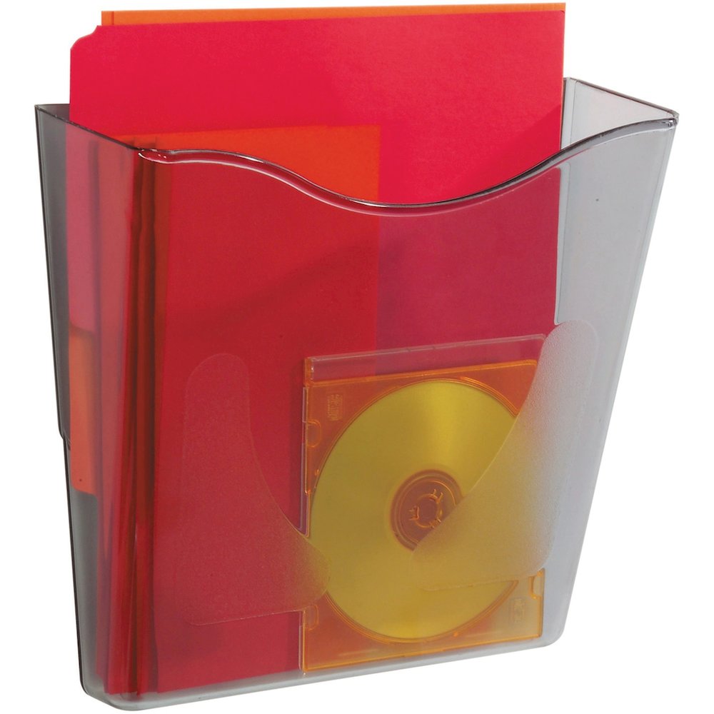 Deflecto Euro-style DocuPocket Wall Pocket - 1 Pocket(s) - 10.25" Height x 10.87" Width x 4" Depth - Smoke - Plastic - 1 Each. Picture 4