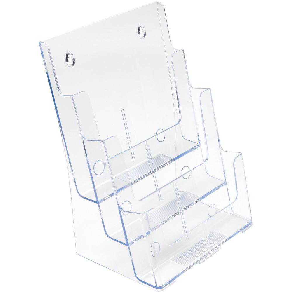 Deflecto Multi-Compartment DocuHolder - 3 Compartment(s) - 3 Tier(s) - 12.6" Height x 9.5" Width x 6.3" DepthDesktop - Magazine Size - Clear - Plastic - 1 Each. Picture 3