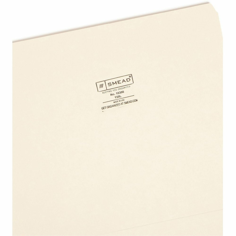 Smead Straight Tab Cut Letter Recycled Top Tab File Folder - 8 1/2" x 11" - 3/4" Expansion - 11 pt. - 1 Plys - Manila - Rounded Corner - 10% Recycled - 100 / Box. Picture 10