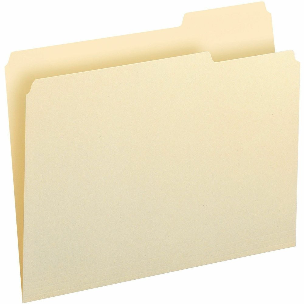 Smead 1/3 Tab Cut Letter Recycled Top Tab File Folder - 8 1/2" x 11" - 3/4" Expansion - Top Tab Location - Right Tab Position - 11 pt. - 1 Plys - Manila - 10% Recycled - 100 / Box. Picture 7