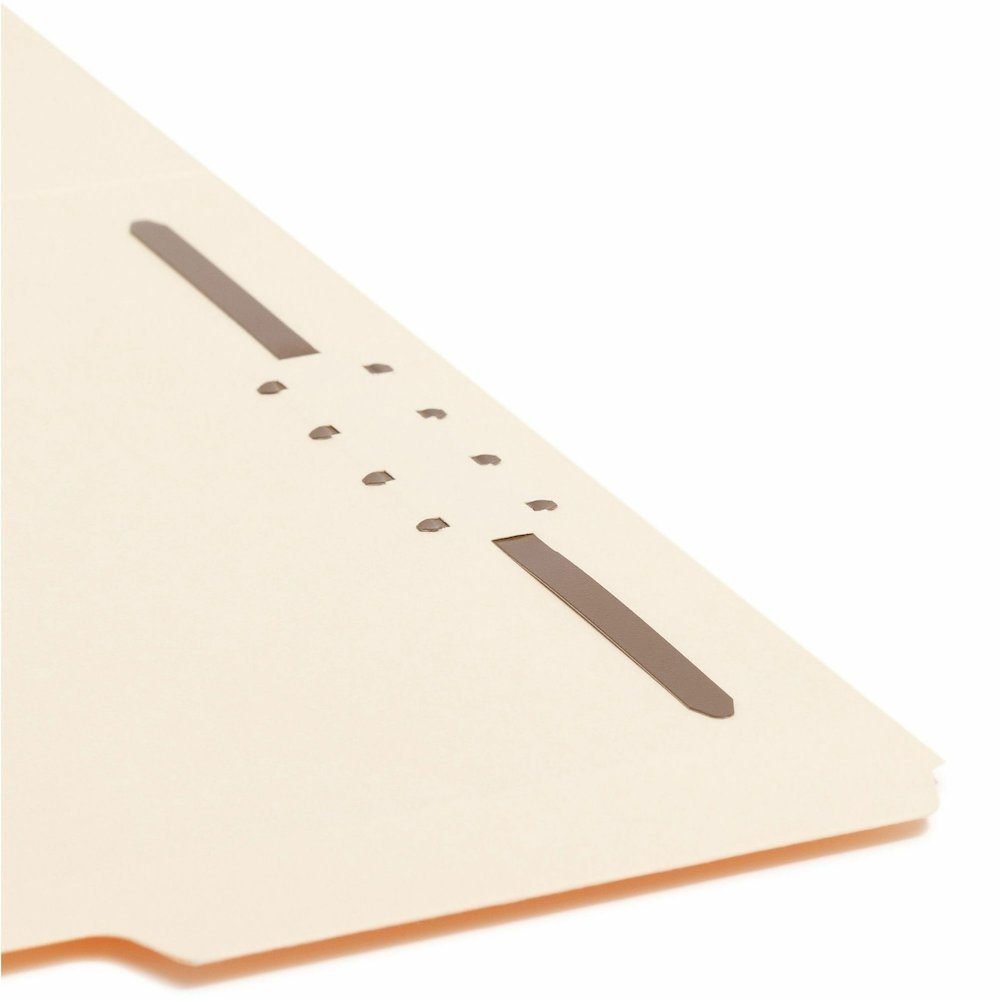 Smead 1/3 Tab Cut Letter Recycled Fastener Folder - 8 1/2" x 11" - 3/4" Expansion - 1 x 2K Fastener - 2" for Folder - Top Tab Location - Assorted Tab Position - 11 pt. - 2 Plys - Manila - Reinforced T. Picture 9