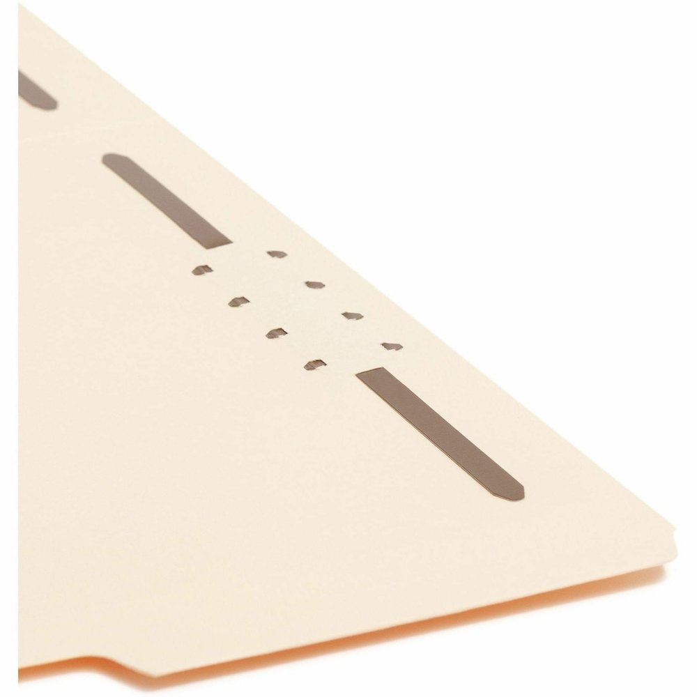 Smead 1/3 Tab Cut Letter Recycled Fastener Folder - 8 1/2" x 11" - 3/4" Expansion - 2 x 2K Fastener - 2" for Folder - Top Tab Location - Assorted Tab Position - 11 pt. - 2 Plys - Manila - Reinforced T. Picture 10