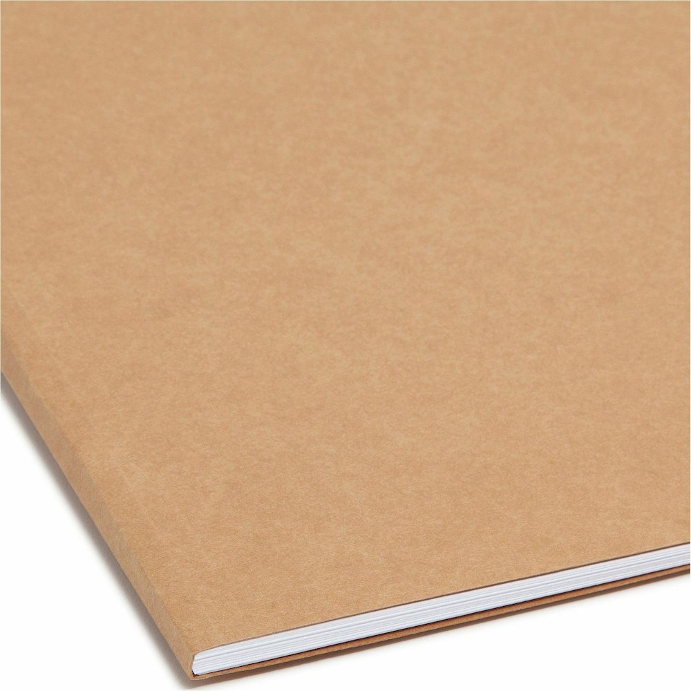 Smead 2/5 Tab Cut Letter Recycled Fastener Folder - 8 1/2" x 11" - 3/4" Expansion - 2 x 2K Fastener - 2" for Folder - Top Tab Location - Right of Center Tab Position - 11 pt. - 2 Plys - Kraft - Reinfo. Picture 10