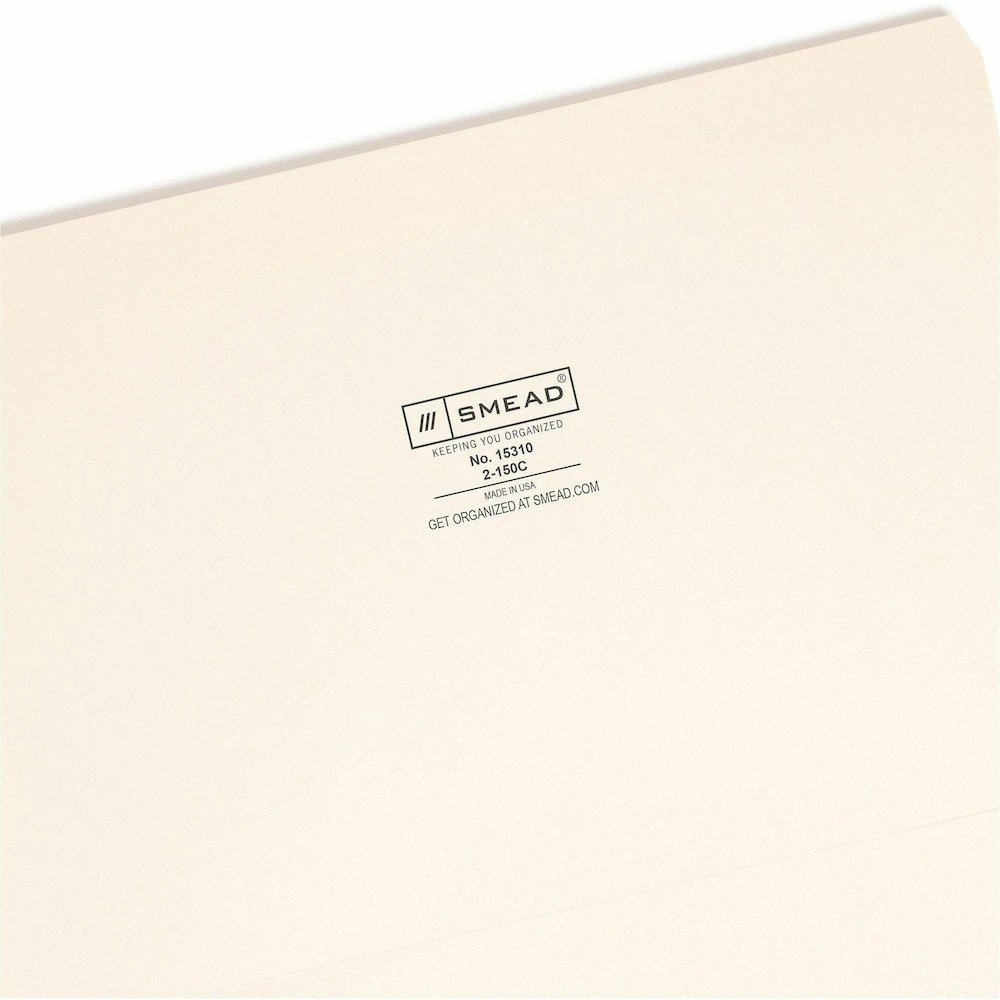 Smead Straight Tab Cut Legal Recycled Top Tab File Folder - 8 1/2" x 14" - 3/4" Expansion - 11 pt. - 2 Plys - Manila - Rounded Corner, Durable, Reinforced Tab - 10% Recycled - 100 / Box. Picture 9