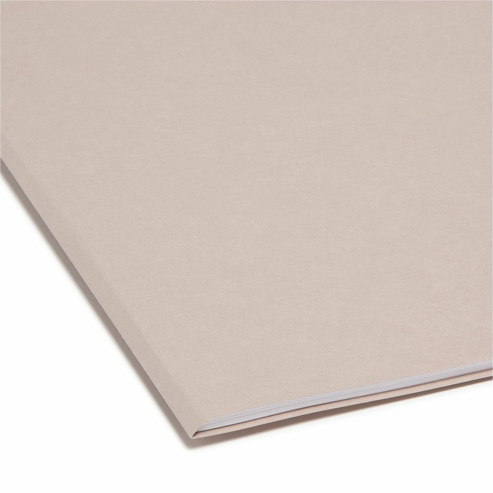Smead Colored 1/3 Tab Cut Legal Recycled Top Tab File Folder - 8 1/2" x 14" - 3/4" Expansion - Top Tab Location - Assorted Tab Position - 11 pt. - 2 Plys - Gray - Reinforced - 10% Recycled - 100 / Box. Picture 8