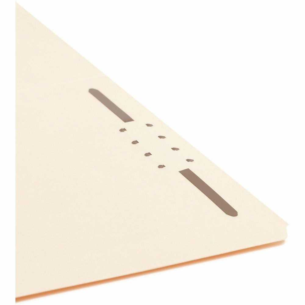 Smead Straight Tab Cut Legal Recycled Fastener Folder - 8 1/2" x 14" - 3/4" Expansion - 1 x 2K Fastener - 2" for Folder - 11 pt. - 2 Plys - Manila - Reinforced Tab - 10% Recycled - 50 / Box. Picture 8