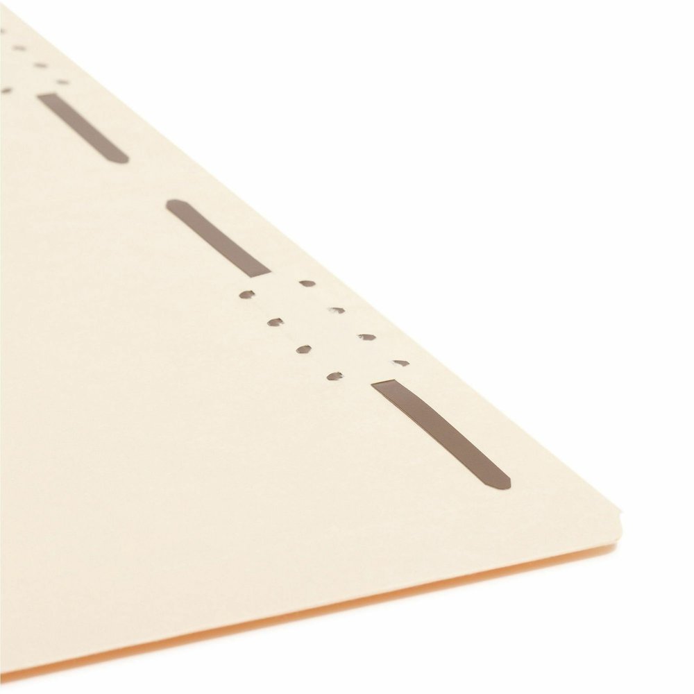 Smead Straight Tab Cut Legal Recycled Fastener Folder - 8 1/2" x 14" - 3/4" Expansion - 2 x 2K Fastener - 2" for Folder - 11 pt. - 2 Plys - Manila - Reinforced Tab - 10% Recycled - 50 / Box. Picture 9