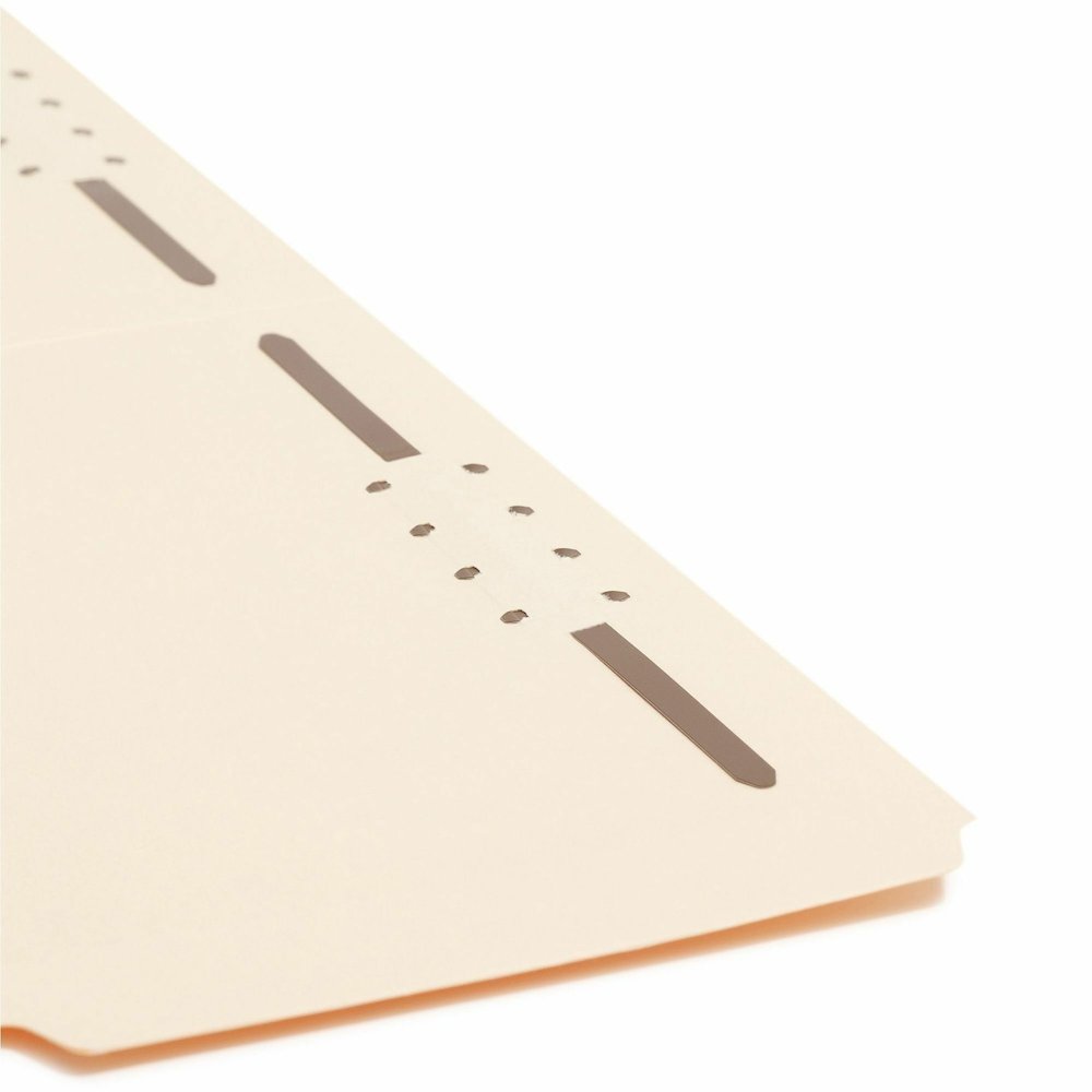 Smead 1/3 Tab Cut Legal Recycled Fastener Folder - 8 1/2" x 14" - 3/4" Expansion - 2 x 2K Fastener - 2" for Folder - Top Tab Location - Assorted Tab Position - 11 pt. - 2 Plys - Manila - Reinforced Ta. Picture 10