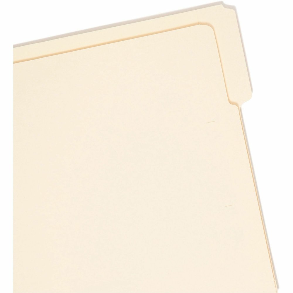 Smead Shelf-Master 1/3 Tab Cut Letter Recycled End Tab File Folder - 8 1/2" x 11" - 3/4" Expansion - End Tab Location - Assorted Tab Position - 11 pt. - 2 Plys - Manila - Reinforced Tab, Embossed - 10. Picture 7