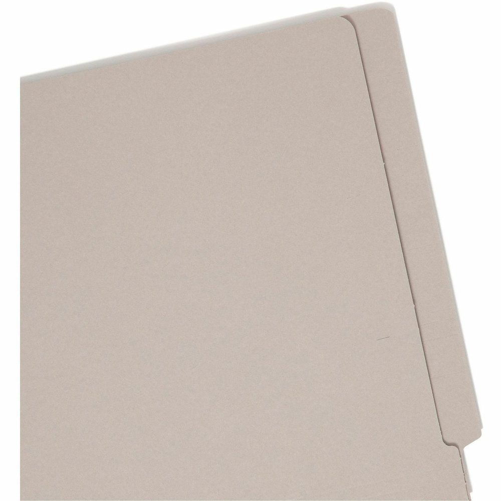 Smead Shelf-Master Straight Tab Cut Letter Recycled End Tab File Folder - 8 1/2" x 11" - 3/4" Expansion - 11 pt. - 2 Plys - Gray - Heavy Duty, Reinforced Tab - 10% Recycled - 100 / Box. Picture 8