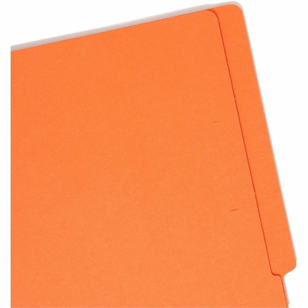 Smead Shelf-Master Straight Tab Cut Letter Recycled End Tab File Folder - 8 1/2" x 11" - 3/4" Expansion - 11 pt. - 2 Plys - Orange - Heavy Duty, Reinforced Tab - 10% Recycled - 100 / Box. Picture 8