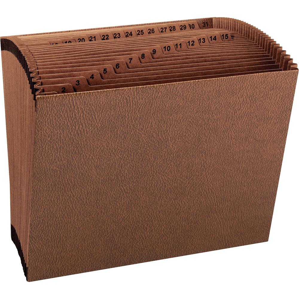 Smead TUFF Letter Recycled Expanding File - 8 1/2" x 11" - 7/8" Expansion - 31 Pocket - Redrope - Reinforced Gusset - 30% Recycled - 1 Each. Picture 7