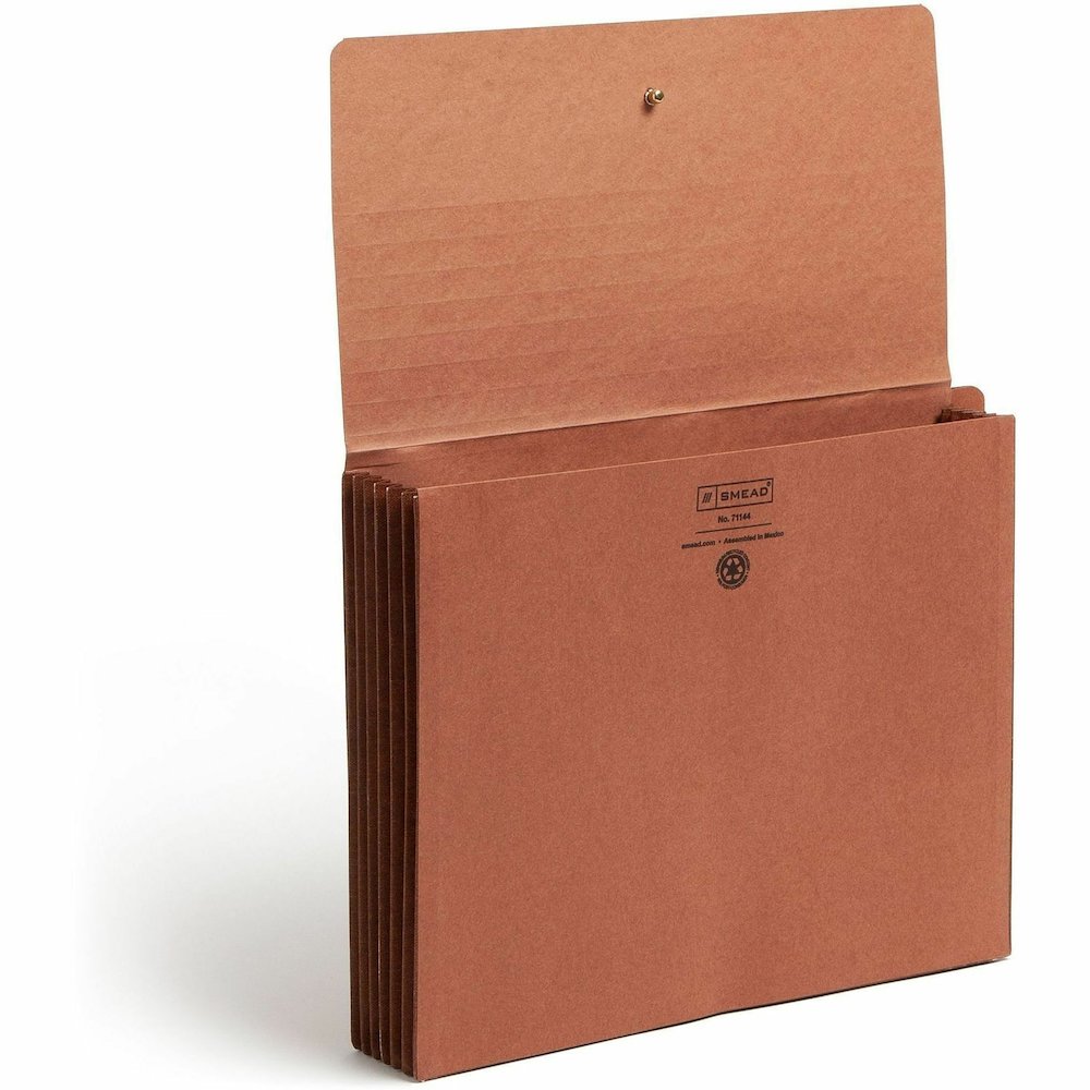 Smead Letter Recycled File Wallet - 8 1/2" x 11" - 5 1/4" Expansion - 2 Plys - Redrope - Flap, Tear Resistant, Elastic Closure - 30% Recycled - 10 / Box. Picture 11