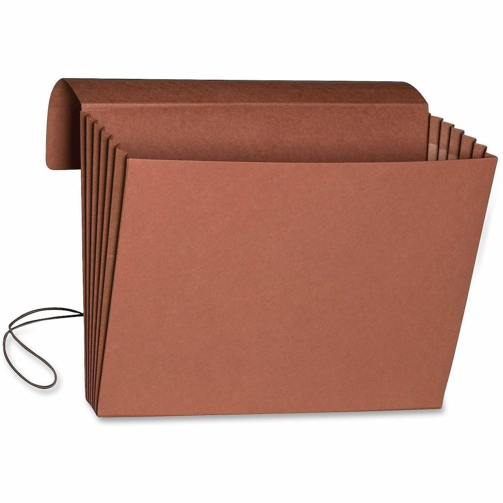 Smead Legal Recycled File Wallet - 8 1/2" x 14" - 5 1/4" Expansion - Top Tab Location - 11 pt. - Redrope - Elastic Closure, Flap, Reinforced Gusset, Tear Resistant - 30% Recycled - 1 Each. Picture 6